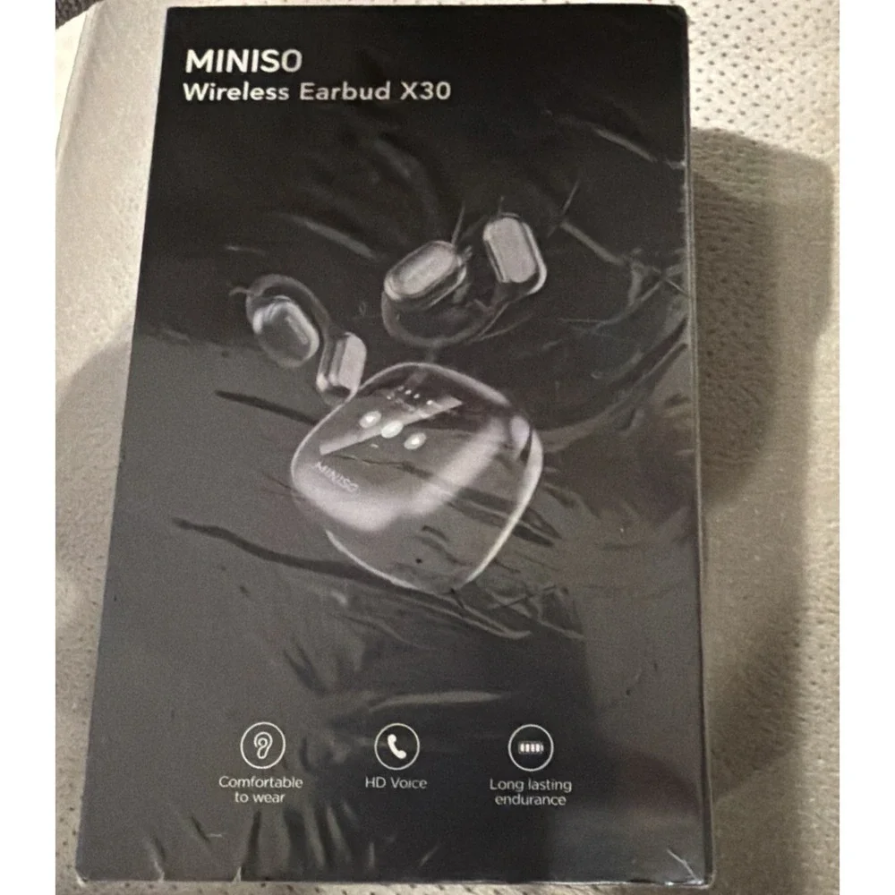 Miniso Wireless Earbud X30 Bluetooth‎ With Charging Case Black Version 5.4